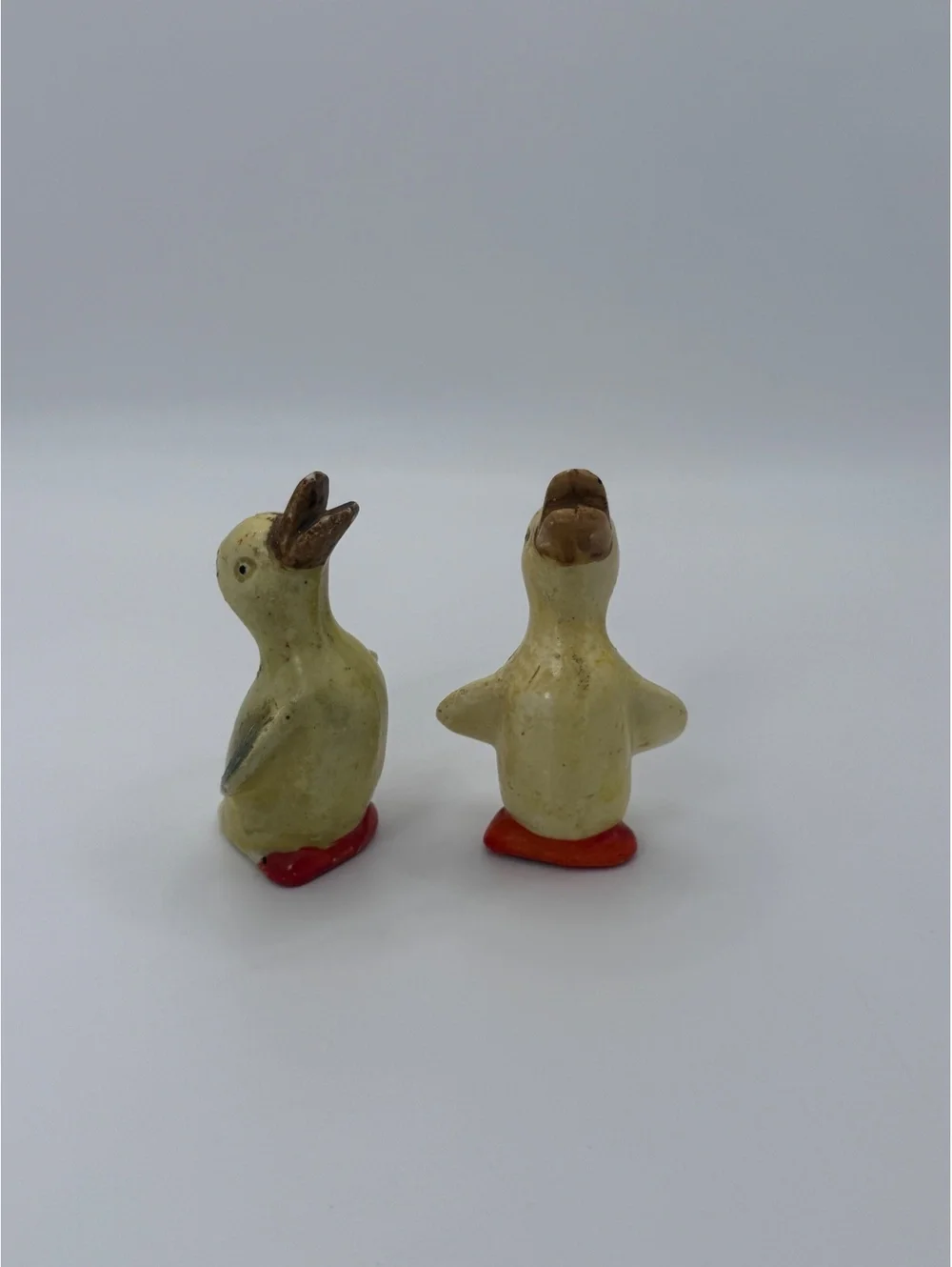 Vintage Ceramic Duck Bird Salt Pepper Shakers Figural Pair Kitchen Decor